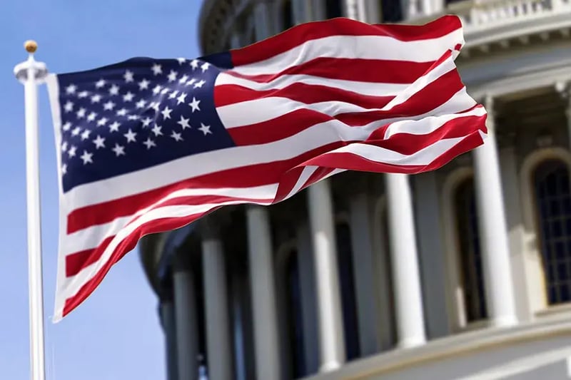 US Capitol and Flag